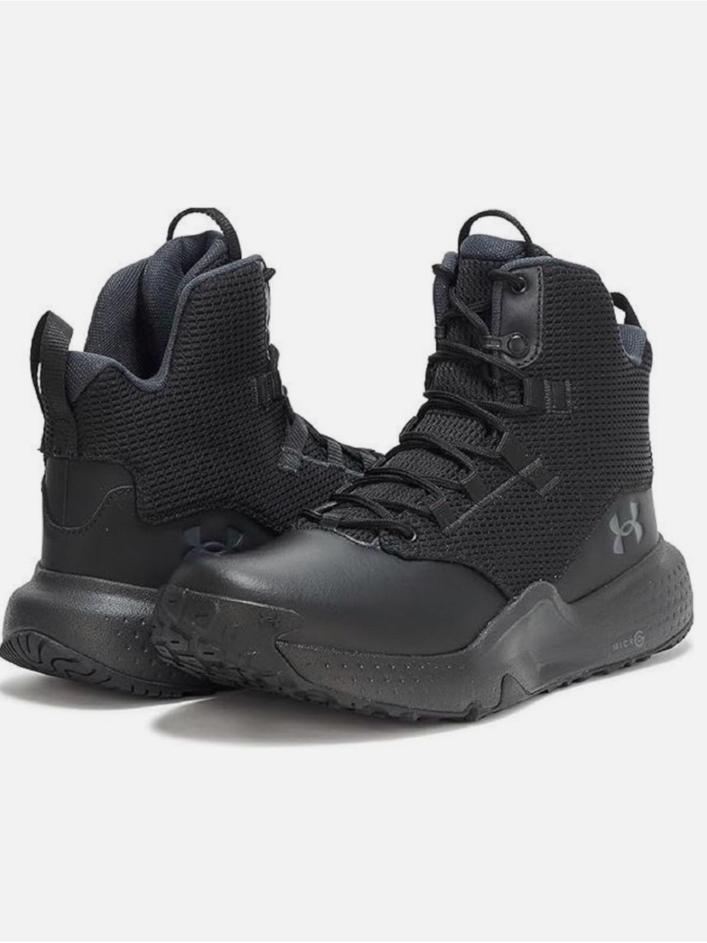 Under Armour Micro G Stellar Mid All-Black Tactical Sneakers Size 10 NWT